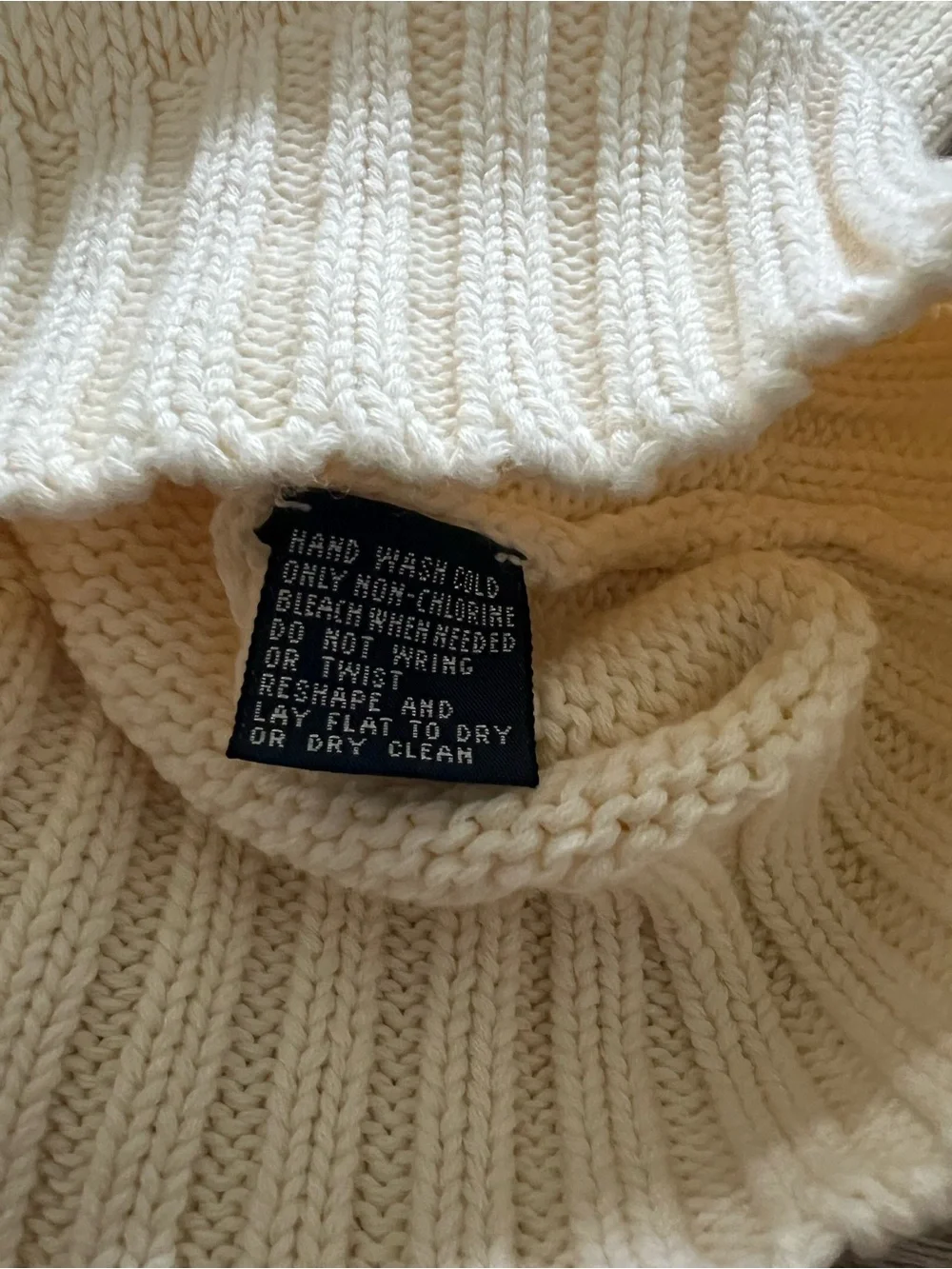 Vintage Polo Ralph Lauren Cotton Knit Crewneck Sweater | Cream | Mens Medium